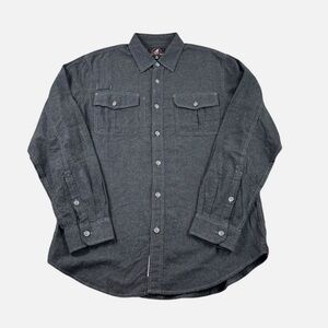 Gramicci Charcoal Grey Workwear Chamois Flannel Dual Pocket Button Up Shirt - M